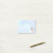 Post-it® Délicieux brioche rose sur le dessus (Sur un bureau)