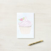 Post-it® Délicieux brioche rose sur le dessus (Sur un bureau)