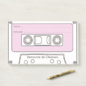Post-it® Demande Musique "Cassette" (Sur un bureau)