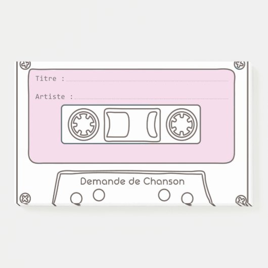 Post-it® Demande Musique "Cassette" (Devant)