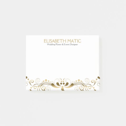 Post-it® Dentelle florale de ton or (Devant)