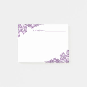 Post-it® Dentelle florale pourpre de lavande élégante
