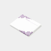 Post-it® Dentelle florale pourpre de lavande élégante (Incliné)