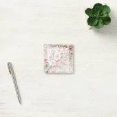 Post-it® Dentelle monogramme florale rose pastel fleur de c (Bureau)