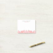 Post-it® Dentelle rouge florale Paisley (Sur un bureau)