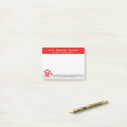 Post-it® Dentiste dentaire à grande bouche Petites notes po (Sur un bureau)