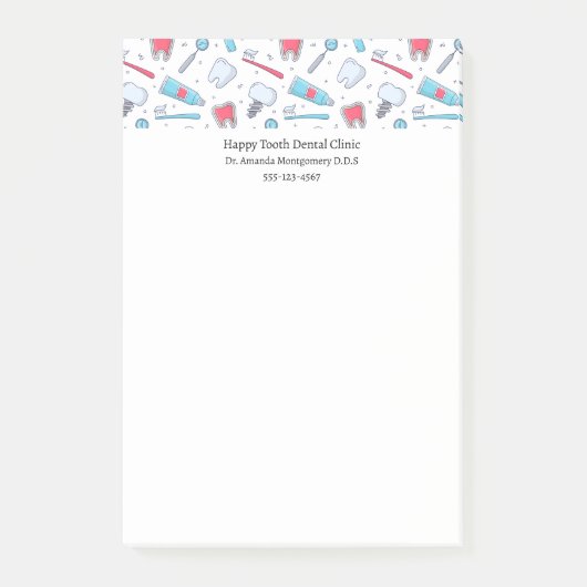 Post-it® Dents et outils Motif dentaire Dentiste (Devant)