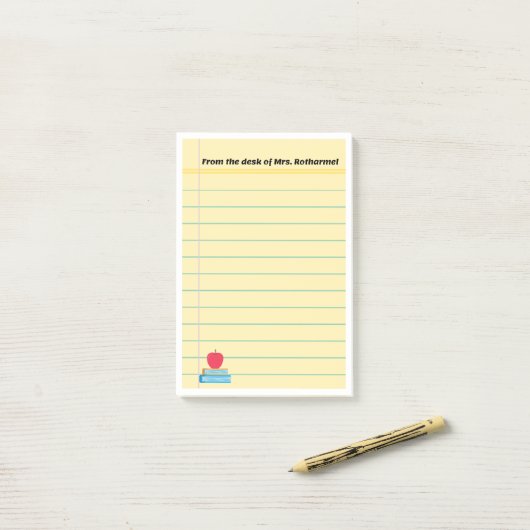 Post-it® Depuis le Bloc-notes de bureau de l'enseignant (Sur un bureau)