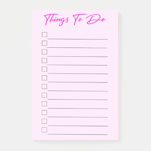 Post-it® Des Choses Roses À Faire (Devant)
