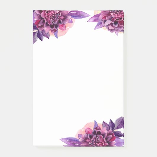 Post-it® Des notes de fleurs violettes. Fleur lilas aquarel (Devant)