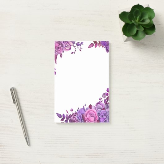 Post-it® Des notes de fleurs violettes. Lilac floral. Botan (Bureau)