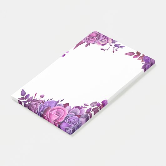 Post-it® Des notes de fleurs violettes. Lilac floral. Botan (Incliné)