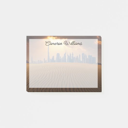 Post-it® Deserts | Dubai's Skyline View from Sand Dune (Devant)