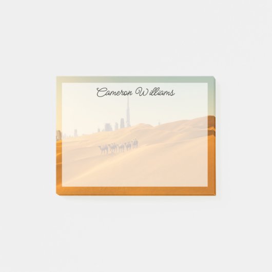 Post-it® Deserts | Dubai's Skyline View with Camels (Devant)