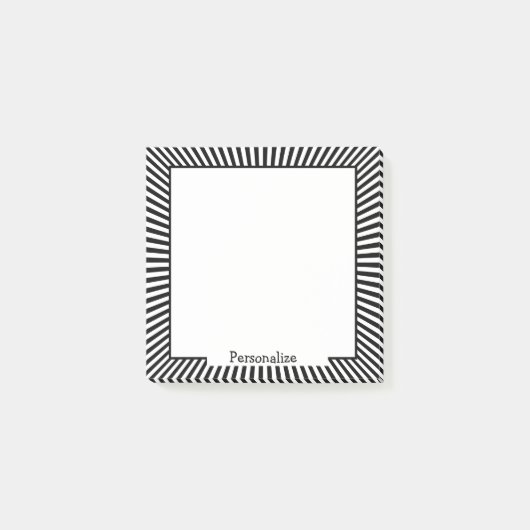 Post-it® Design de bande optique moderne noir blanc (Devant)
