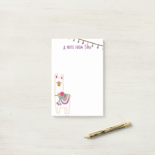 Post-it® Design de lama et de châteaux (Sur un bureau)