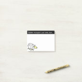 Post-it® Design de mouton avec le message "Désolé pour Blea (Sur un bureau)