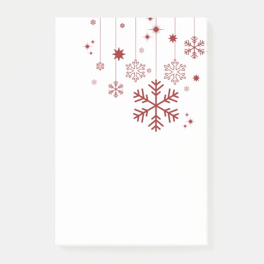 Post-it® Design de Noël minimal avec des flocons de neige (Devant)