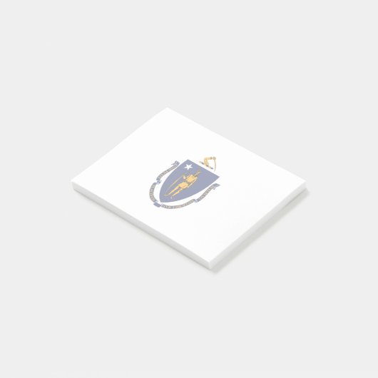 Post-it® Design du drapeau d'État du Massachusetts (Incliné)