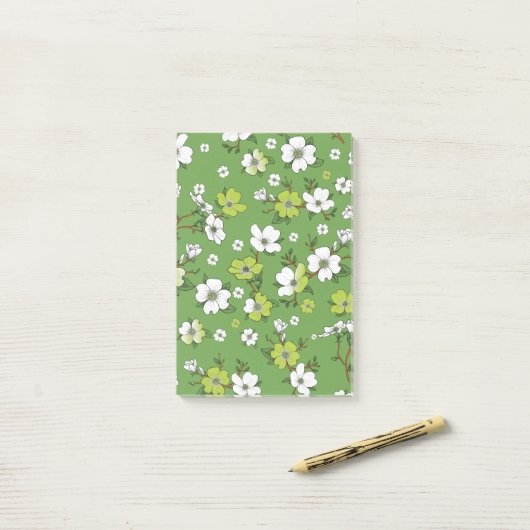 Post-it® Design floral 6 (Sur un bureau)