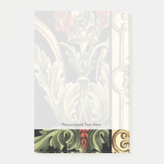 Post-it® Design floral ornemental aux frontières noires (Devant)