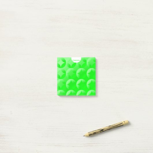 Post-it® Design graphique vert citron personnalisé (Sur un bureau)