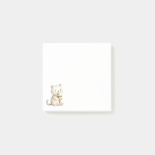 Post-it® Design minimaliste Cute Chat avec cône de crème gl
