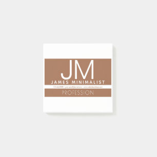 Post-it® Design minimaliste professionnel moderne Marron