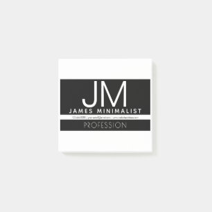 Post-it® Design minimaliste professionnel moderne Noir et