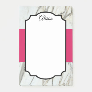Post-it® Design moderne marbre fuchsia noir élégant post it