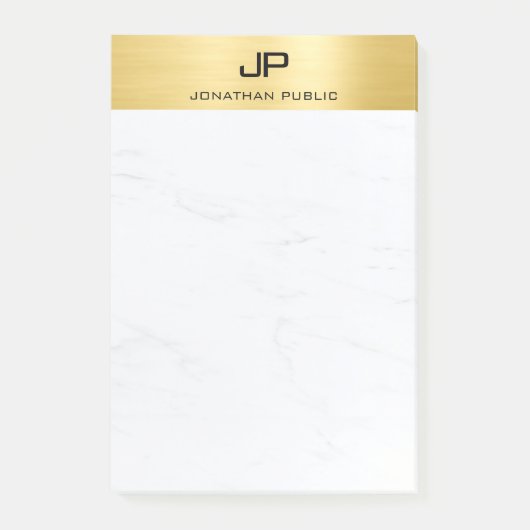 Post-it® Design moderne moderne tendance Marbre Or (Devant)