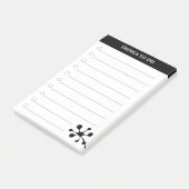 Post-it® Design moderne, noir et blanc bordé de choses à fa (Incliné)