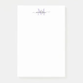 Post-it® Design Moderne Script Monogramme Purple Pastel (Devant)