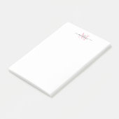 Post-it® Design Moderne Script Monogramme Rose Clair (Incliné)