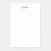 Post-it® Design Moderne Script Monogramme Rose Clair (Devant)