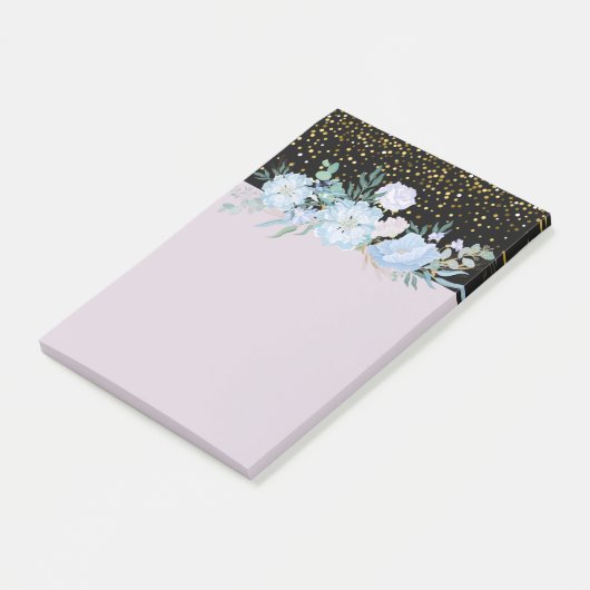 Post-it® Design Own Blue Floral Business ou Event Stationer (Incliné)