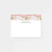 Post-it® Design Rose de luxe en marbre rose or (Devant)