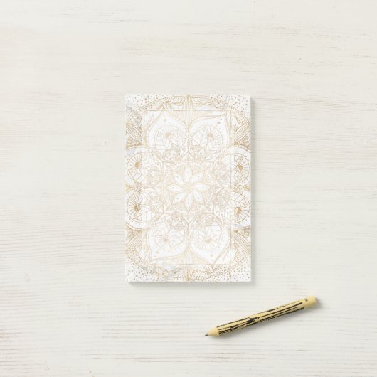 Post-it® Design tendance or floral Mandala Marble (Sur un bureau)