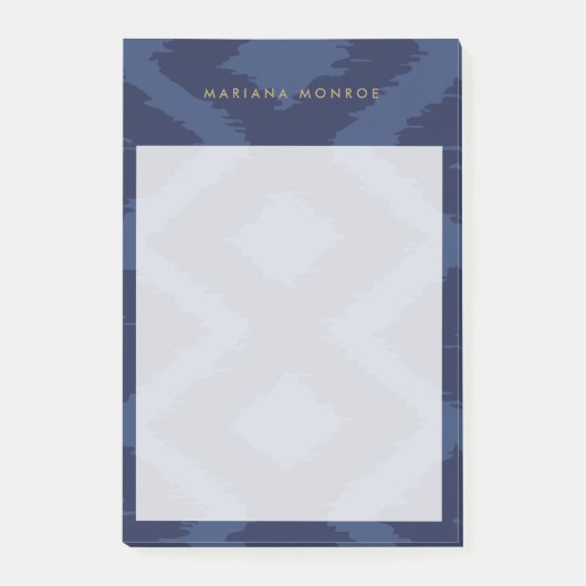 Post-it® DESIGNER IKAT MOTIF en BLEU Personnalisé (Devant)