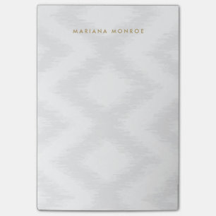 Post-it® DESIGNER IKAT MOTIF en gris/BLANC Personnalisé