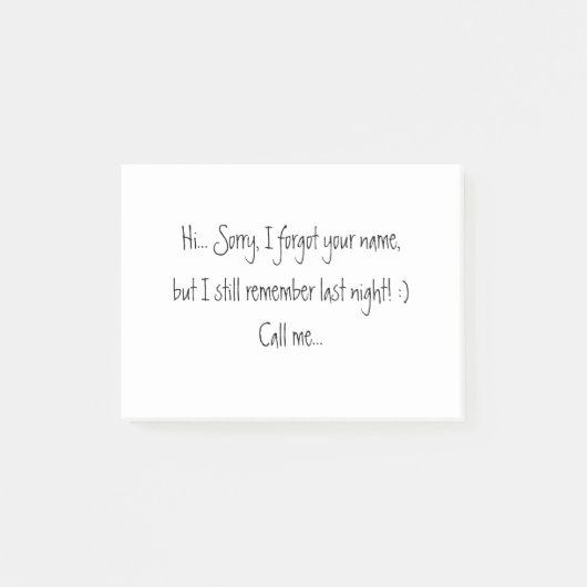 Post-it® Désolé d'avoir oublié votre nom ! Dating Love Blac (Devant)