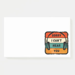 Post-it® Désolé de ne pas vous entendre - Casques Retro
