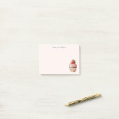 Post-it® Dessert sucré à la fraise Cupcake (Sur un bureau)