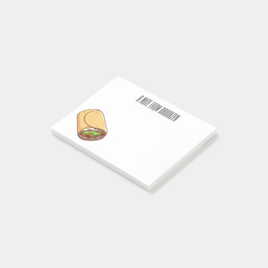 Post-it® dessin animé de Burrito (Incliné)