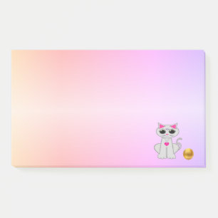 Post-it® Dessin animé de chat mignon sur couleurs pastel
