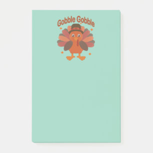 Post-it® Dessin animé de dinde de Thanksgiving mignon – “Gl