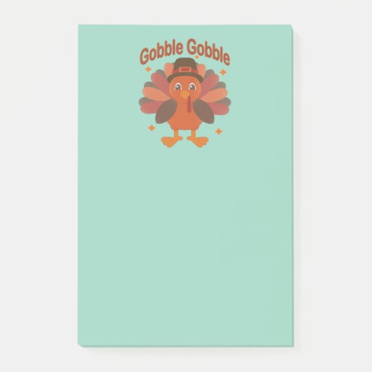 Post-it® Dessin animé de dinde de Thanksgiving mignon – “Gl (Devant)