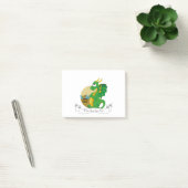 Post-it® Dessin animé de dragon vert (Bureau)