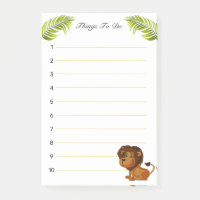Dessin animé de lion et feuilles de palmier Choses