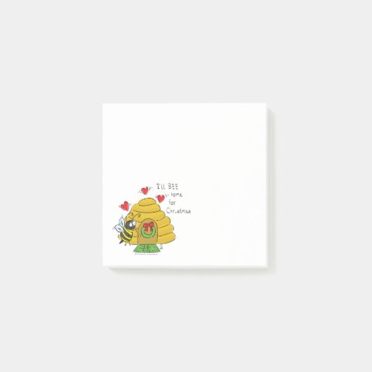 Post-it® Dessin animé de Noël abeille (Devant)